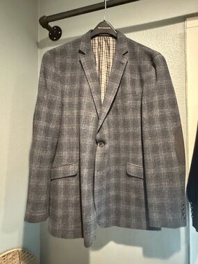 Joseph Abboud Men's Gray Windowpane Blazer - Classic Tailored Jacket